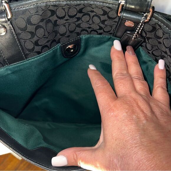 Coach Black Signature Handbag Tote Weekender Diaper Bag - #77156 - Picture 2 of 15